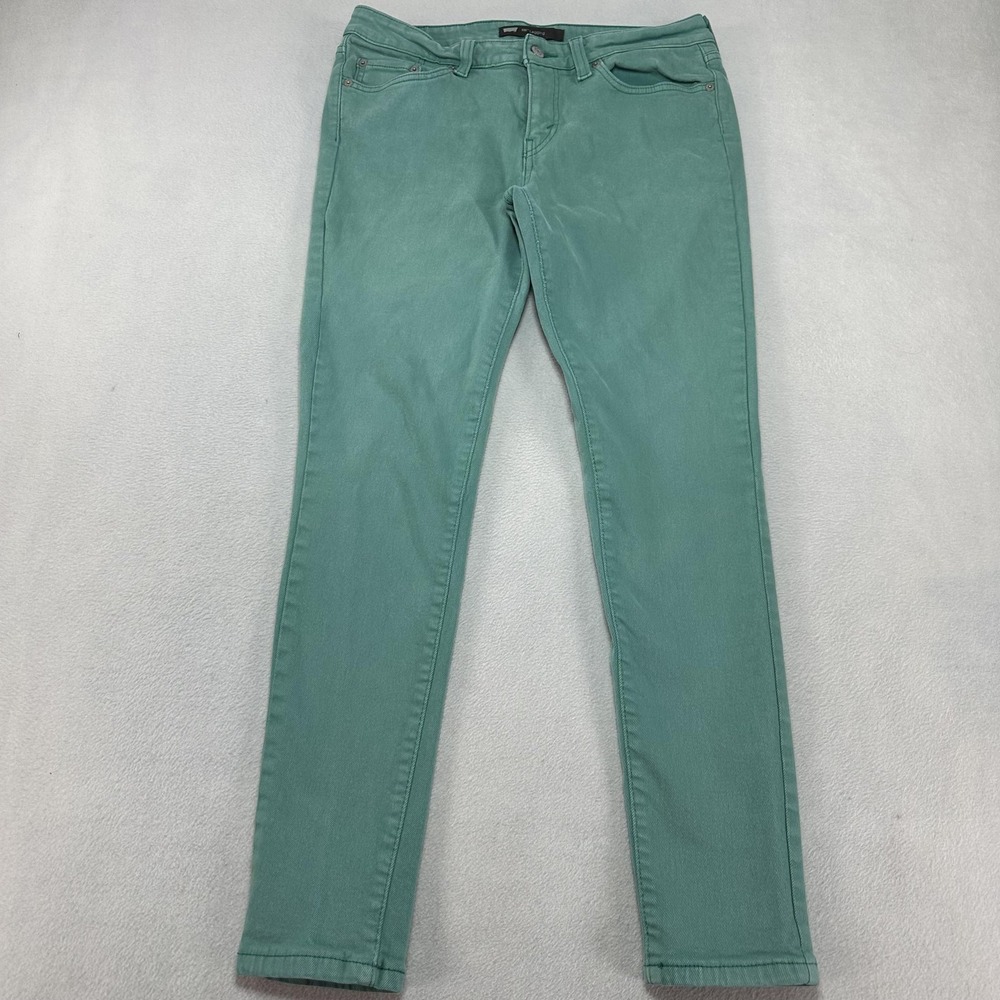 Levis 535 Legging Jeans Womens 13m Green Skinny Mid Rise Stretch Denim Pants Y2K